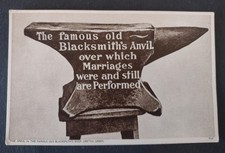 Postcard, Famous Old Blacksmith's Anvil, Over Which Marriages Were/Are Performed