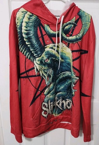 Slipknot men red hoodie - slipknot, men's