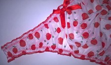 Sexy White Semi Sheer Frilly Edge Thong Knickers Panties CD TV Sissy 34" - 44" 