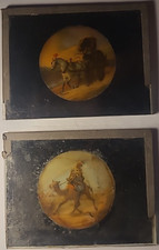 2x ANTIQUE Glass Magic Lantern