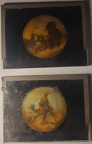 Antique glass magic lantern - antique,