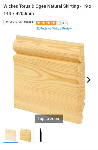 Torus pine skirting board - pine,