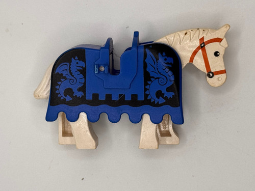 Lego blue dragon horse - lego, barding