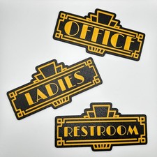 Art Deco Door Signs Black and