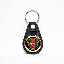 ROYAL TANK REGIMENT British Army FAUX LEATHER KEYRING KEY FOB