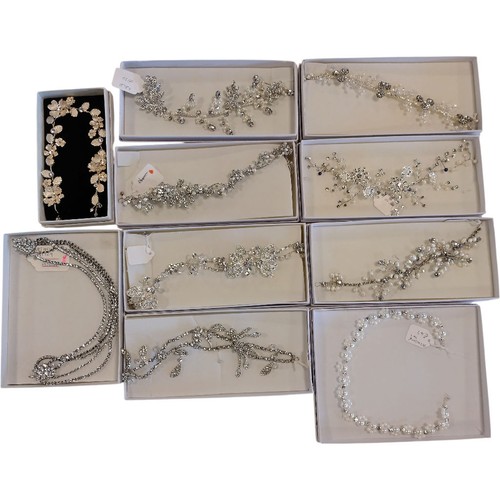 Silver crystal bridal hair - silver,