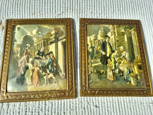 Pair vintage brass framed - vintage,