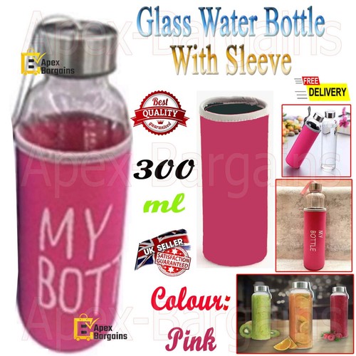 Glass water bottle - water,