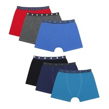 Boys Boxer Shorts 6 Pack Cotton Stretch Trunks with Keyhole Fly 5 to 12 Years
