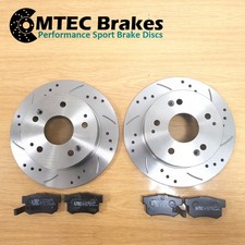 Saab 9-3 Cabriolet 2.0 Turbo Aero 02-04 Rear Brake Discs Pads Drilled Grooved