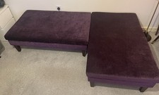 A Pair of Footstools&More Foot Stools & More (Purple Color - Velvet Material)
