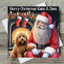 Cockapoo Christmas Card Personalised Dog Card 2 Sizes + Inside Message