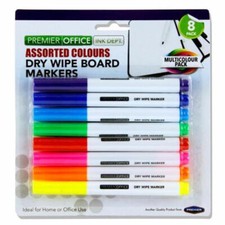 8x DRY WIPE WHITEBOARD MARKERS