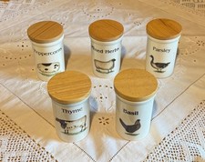 Cloverleaf Farm Animals 5 Herb Pots Thyme Peppercorns Parsley Basil Mixed Herbs