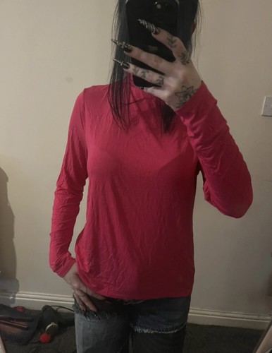 Hot pink fitted - pink, neck