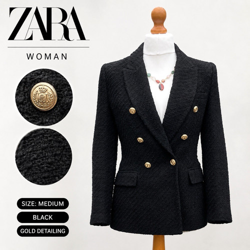 Zara black boucle - black,