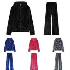Women Juicy Print  Diamante Logo Zip Up Velour Velvet Tracksuit