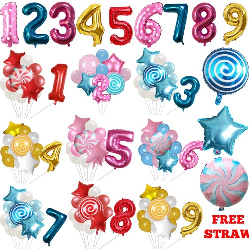 Number foil balloon age set - foil,