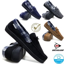 MENS FAUX SUEDE MOCCASIN SLIPPERS SHEEPSKIN LOAFERS WARM LINED SHOES SIZES 7-13