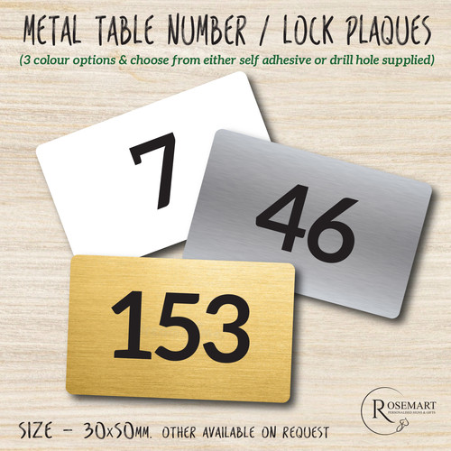 Numbered metal table number - table,