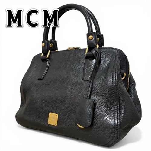 Mcm black leather 2way - black,