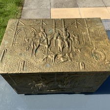 Coal Box With Brass Size L:18 Inch. W :12 Inch H: 11 Inch