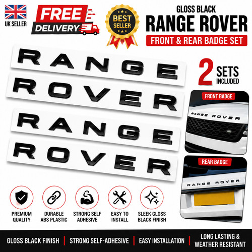 Gloss black badge - gloss, letters