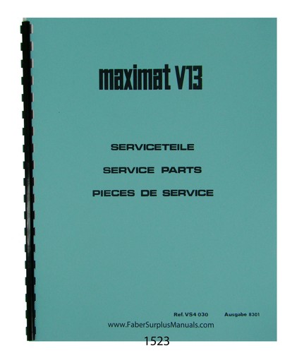 Emco maximat v13 lathe parts - v13,