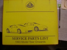 ESPRIT PARTS MANUAL LOTUS SERVICE PARTS BOOK LIST