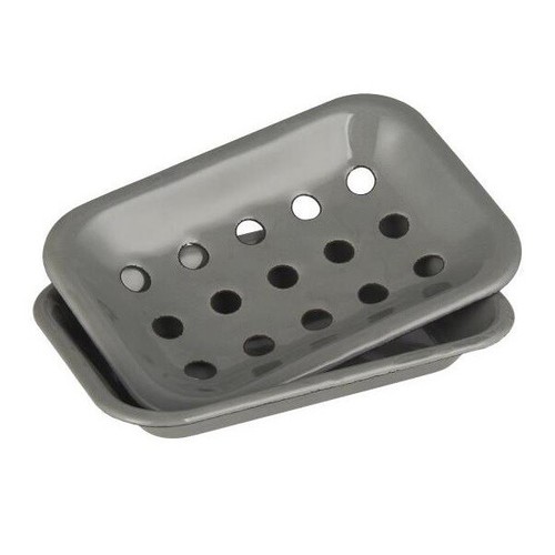 Parts grey enamel soap dish - grey,