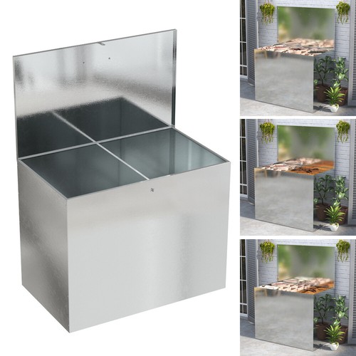 Galvanised feed bins large - galvanised,