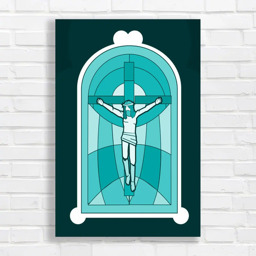 Vibrant stained glass cross - stained,