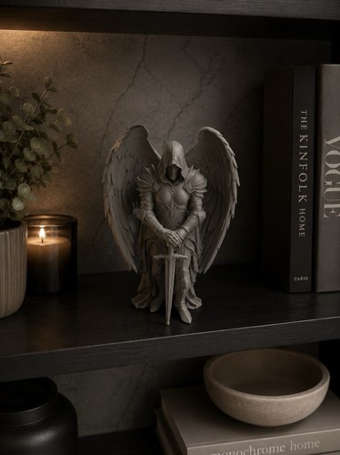 Printed gray angel knight - printed,
