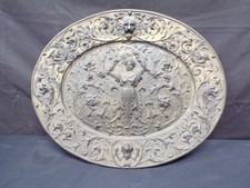 Cast iron plaque lions head - cast,