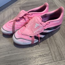 Boys - Beckham Adidas Predator Football Boots, Pink Size  3. 5