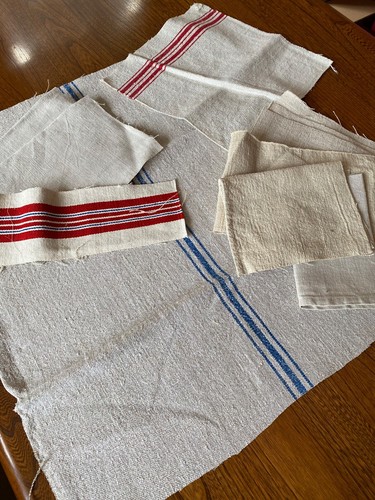 Vintage linen fabric bundle - vintage,