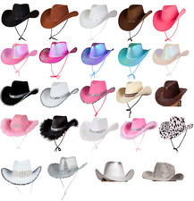Cowboy Hat Texan Cowgirl Stetson Wild West Adult Hen Stag Fancy Dress Mens Women