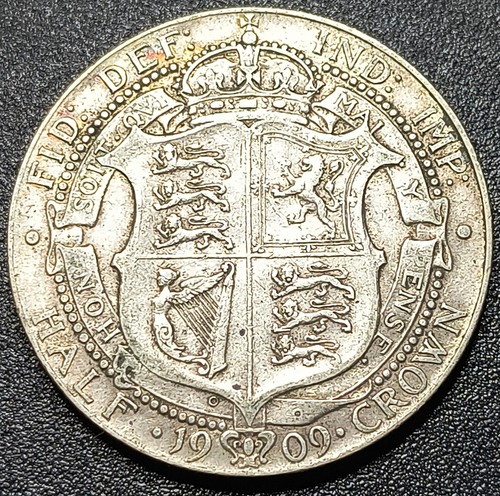1909 half crown - half, sterling