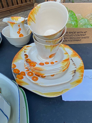 Ivory art deco tea service - ivory, set