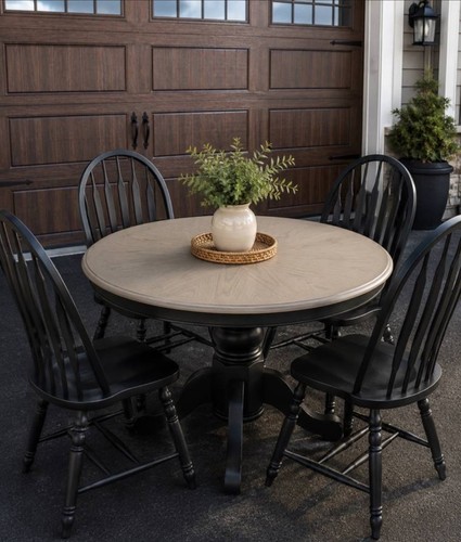 Solid oak dining table and - dining,