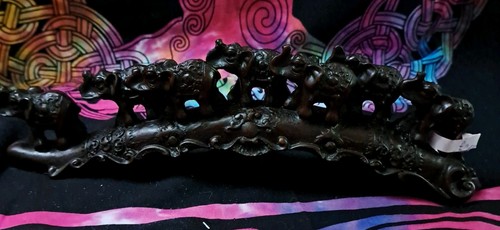 Resin elephant family statue - elephant,
