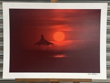 Rare Signed Screenprint Artwork Of Concorde Signed By Captain Adrian Thompson