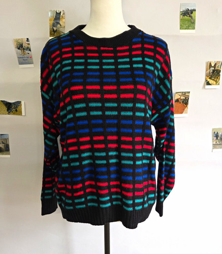 Vintage check knit - check, crew