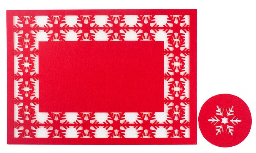 Red christmas placemats - christmas,