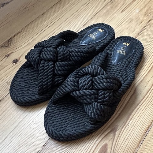Ladies black woven slides - ladies,