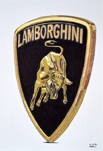 Lamborghini badge original - lamborghini, badge,