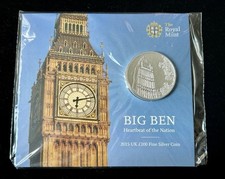 2015 Big Ben £100 One Hundred Pound Coin .999 Silver Sealed Pack United Kingdom
