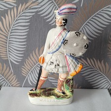 Antique Staffordshire  Flatback Figure Sir William Wallace Large 44cm
