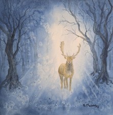 Stag painting watercolour