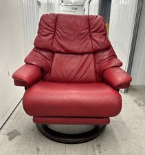 Ekornes Stressless Reno Large Size Cherry Red Leather Power Recliner 2019